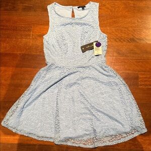 City Triangles Light Blue Lace Kids Dress